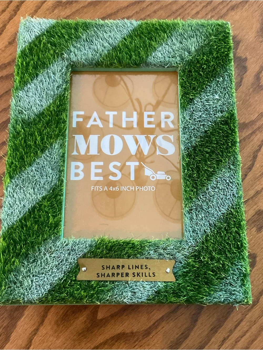 New-Father Mows Best Artificial Turf 4x6 Photo Frame, Lawn Care Dad Gift